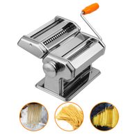 Fiqops Nudelmaschine, nudelmaschinen, Edelstahl Pasta Maker, manueller nudelhersteller, 7 Einstellbare Dicke, Pastamaschine mit 2 Schneiden, pastamaker für Spaghetti Lasagne Nudeln