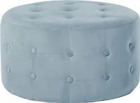 BELIANI Hocker Grau Samtstoff Knopfversteppung Rund Modern/Elegant