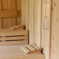 Navaris Sauna Sanduhr aus Kiefernholz - 15 Minuten Saunauhr - Hitzebeständige Holz Uhr zum Drehen - 29,5 x 7,5 x 4 cm - Hellbraun mit weißem Sand
