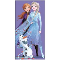 Bavlnená plážová osuška Ľadové kráľovstvo - Anna a Elsa s Olafem