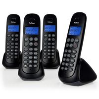 Profoon PDX5530 - DECT-Telefon mit Anrufbeantworter und  4 Mobilteile, schwarz
