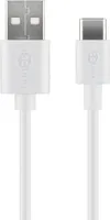 Synchronizačný a nabíjací kábel USB-C 2.0 A-zástrčka C-zástrčka biela - Dĺžka: 2,0 m
