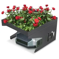JOIEYOU Mähroboter Garage Dach Regenschutz & UV-Schutz Rasenmäher Caport Überdachung mit Pflanzkasten & Stabile Metall Ständer 70x60x42,5cm Witterungsbeständig Abdeckungen für Rasenroboter (Anthrazit)