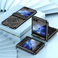 Pouzdro pro Samsung Galaxy Z Flip 6 / Z Flip 7 FE galvanizované ochranné pouzdro s ochranou pantu černé