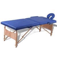 Möbel CLORIS - Massagetisch mit Holzrahmen, faltbar 2 Zonen Blau, 1parcel, 14,9 KG