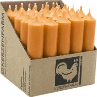 Stabkerzen aus Paraffin, 100/22 mm, Mandarin, KERZENFARM HAHN, Brenndauer ca. 4h, 25 Stück pro Verpackung