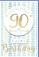 A - 90. Geburtstag - Glückwunschkarte im Format 11,5 x 17 cm mit