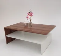 Möbel SD Couchtisch SW - Nussbaum Optik - Weiß