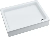 Sellon24® Duschwanne Duschtasse Acryl 80 x 100 mit EPS-Träger Weiß Stabil Glatt Rechteckig Befliesbar für Dusche Bau-Höhe 26cm