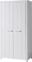 Kleiderschrank Karalynn 100x58x206 Schrank mit 2 Türen MDF Weiß
