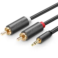 Ugreen Kabel Audiokabel 3,5-mm-Miniklinke (männlich) - 2 RCA (männlich) 1,5 m (AV102)
