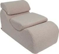 Piankowy leżak dla dzieci - sofa szezlong do pokoju dziecięcego, Bearly, jasnoszary