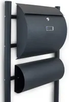 Bituxx Standbriefkasten mit separater Zeitungsrolle Dunkelgrau MS-16020