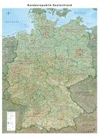XL Deutschlandkarte mit Metallleisten und Laminierung Wandkarte 140 x 100 cm