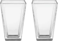 2er Set Glasvase für Blumen Blumenvase Glasblumenvase Tischvase Dekovase Klarglasvase Deko-Vase aus Glas Wohnzimmer Dekorative Vase 16x10cm 850ml