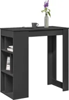 vidaXL Barový stôl s policou čierny 102x50x103,5 cm Materiál drevo