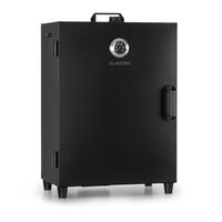 Klarstein Flintstone Räucherofen Räucherschrank , Black Stainless Steel , 1600 Watt , regelbarer Thermostat , integriertes Thermometer , 3 Räucherroste , doppelwandige schwarze Edelstahltür , Magnetverschluss , Lüftungsklappe , schwarz