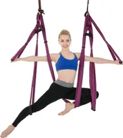 Aerial Yoga Hammocks, Ultra Strong Antigravity Yoga Swing, Air Trapeze Kit - inverzní cvičení, zlepšená flexibilita a síla jádra （lila）