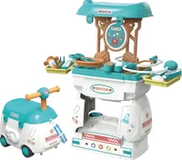 Kadii Arztkoffer Spielzeug Set 2 in 1 Kinderfahrzeug Geschenk ab 3 Jahre 24 Teile