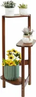 WISFOR Blumentreppe aus Bambus, 3 stufige Pflanzentreppe, Pflanzenregal Gartenregal für Wohnzimmer Balkon Garten Indoor Outdoor,32×75cm,Braun