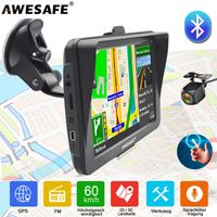 7" AWESAFE Navigation GPS LKW Navigator Tragbare mit Sonnenblende und Rückfahrkamera 8G/356MB Bluetooth EU Karte