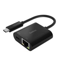 Belkin USB-C / Gigabit-Ethernet- Adapter 60W PD, schw. INC001btBK