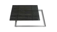 Emco Eingangsmatte DIPLOMAT + Rahmen 25mm Aluminium, Rips Anthrazit, Größe:750 x 500 mm