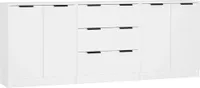 vidaXL 3-tlg. Sideboard Weiß Holzwerkstoff