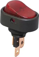 Kfz-Wippschalter 12V 20A, mit roter LED, Lochmontage, EIN/AUS 3-polig ASW-20D-3
