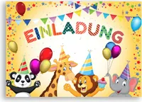 Friendly Fox Zootiere Einladung - 12 niedliche Tier Einladungskarten zum Kinder-Geburtstag Junge Mädchen - Einladung Kindergeburtstag Zoo Tierpark Safaripark mit Umschlag