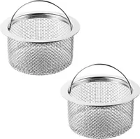 Abflusssieb Edelstahl Rostfrei 2er Set,Haarsieb Dusche, Waschbecken Sieb Abfluss Spüle, Abfluss-Sieb Sink Strainer für Küche,（Stil:Stil4;）