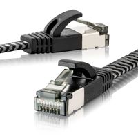 CAT 7 Ethernet Kabel Patchkabel Netzwerkkabel LAN Kabel 10m schwarz flach SEBSON