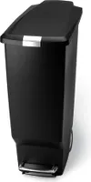 simplehuman 40 Liter schmaler Treteimer, schwarzer Kunststoff - 16,5x16,5x28 cm; CW1361