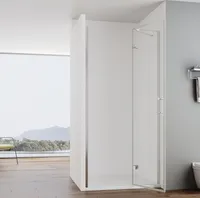 IMPTS Duschtür 80 x 195cm Duschkabine Scharniertür Duschwand Klappbar Duschabtrennung Nischentür Dusche 6mm ESG-GLAS Duschtrennwand,Höhe 195cm