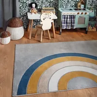 Kinderteppich REGENBOGEN 3D, grau 120 cm x 170 cm