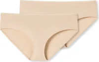 SCHIESSER Damen Hipster 2er Pack - Slip, Pants, Shorts, Baumwolle Stretch, uni Beige (Sand) M