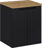 Waschtisch-Unterschrank 50cm, in schwarz mit Eiche, NEWPORT-56-BLACK