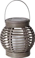 LED-Solar-Laterne ''Rotang'', grau, warmweiß, 16x16cm, Akku, outdoor