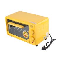 12L Mini Piekarnik 600W Blat Wielofunkcyjny Piekarnik Uroczy Wzór do Domowej Kuchni Wtyczka AU (Żółta z Timerem)