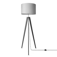 Tischleuchte Dreibein Nachttischlampe Stehlampe E27 Stoff Lampenschirm Uni