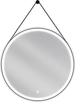 Mexen Reni podsvícené koupelnové zrcadlo, Kulaté 80 cm, LED 6000K, ventilátor, Černá rama - 9812-080-080-611-70
