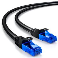 deleyCON 10m CAT.6 Ethernet Gigabit Lan Netzwerkkabel RJ45 CAT6 Kabel Patchkabel U/UTP Kompatibel zu CAT.5 CAT.5e CAT.6a Cat.7 - Schwarz
