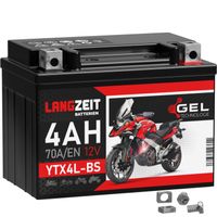LANGZEIT YTX4L-BS GEL Roller Batterie 12V 4Ah 70AEN GEL Batterie 12V Motorradbatterie 50314 CTX4L-BS