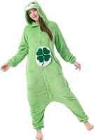 Katara 1744 -  Glücksbärchi Grün S (145-155cm), Jumpsuit, Onesie, Karneval, Overall, Party, Karnevals-Kostüm, Verkleidung zum Fasching, Schlafanzug, Hausanzug, Jogginganzug, Cosplay, Tierkostüm für Erwachsene