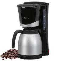 Clatronic® Kaffeeautomat für 8-10 Tassen Filterkaffee, Kaffeemaschine mit Thermokanne, Tropfstopp & Auto-Abschaltung, Filtereinsatz herausnehmbar, Wasserstandsanzeige ca. 1 Liter - KA 3327 schwarz