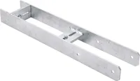 TRIBECCO® H-Pfostenträger für Beton Verstellbar feuerverzinkt, Gesamthöhe: 600 mm, Materialstärke: 5 mm, lichte Breite: 100-180 mm
