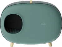 Grüne Katzentoilette – inklusive Katzenstreuschaufel – geschlossenes Design – auslaufsicher und geruchsfrei – Gewinner des Design Award