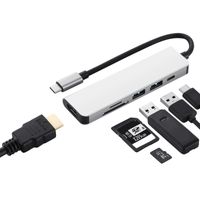Hub 6 in 1 Adapter HDMI 4K USB C USB 3.0 Micro SD für TV Macbook Laptop Samsung
