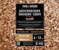 PINI 5 Kg Räucherchips Buche 6-12 mm Smoking Chips Räucherspäne 18 Liter