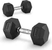 2 x 20 kg šesťhranná kompaktná činka, šesťhranná gumová činka, šesťhranná kompaktná činka